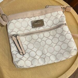 Nine West Cream Crossbody Bag with Geometric Design